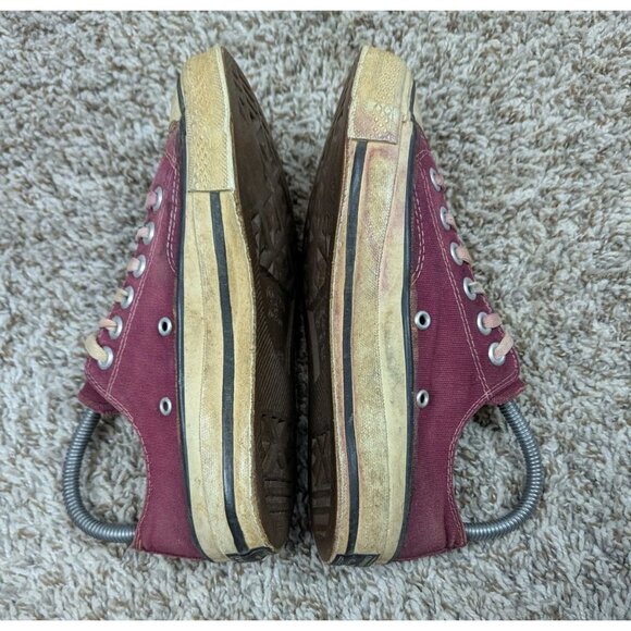Vintage Converse Chuck Taylor Sneakers Mens 4.5 Maroon 60s 70s Low Top USA Made - Picture 6 of 10
